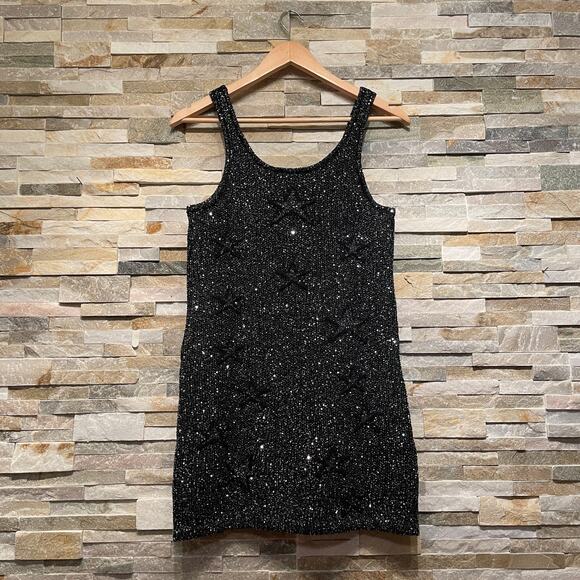 Chanel 40 Sequin Knit Mini Sweater Dress | Black Star Runway Sample, Rare - Picture 5 of 14